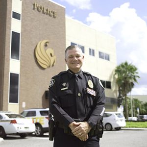 police chief posing