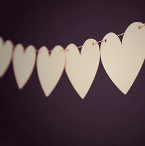 paper hearts on string