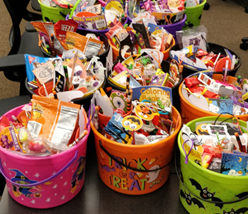 Buckets full of candy