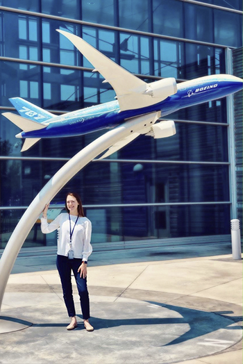 Hannah Kinnett at Boeing building