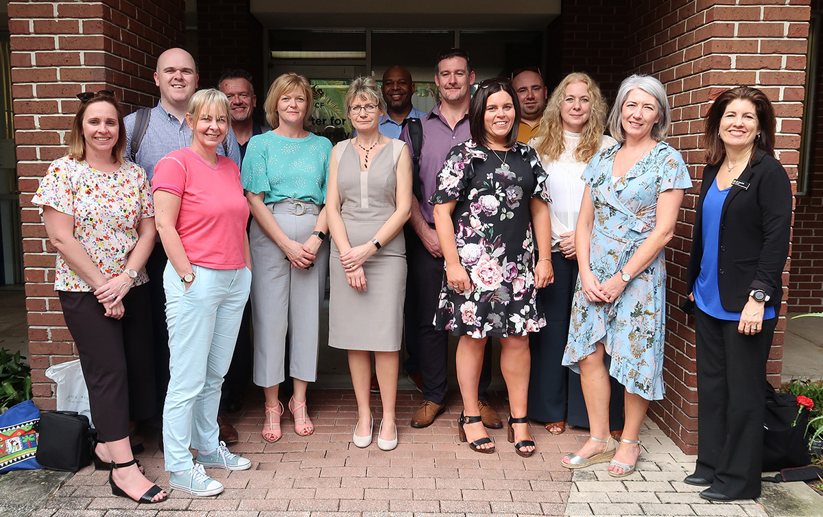 group photo of visiting Welsh educators
