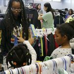 children in shop