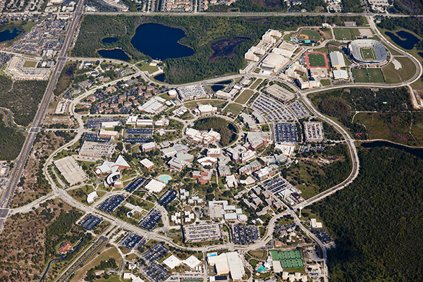 aerial view of UCF campus