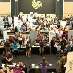 Students at face-to-face graduate fair event