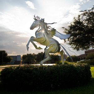 UCF burnett honors horse statue