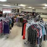 clothes on racks