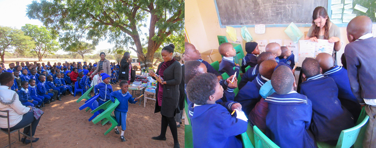 Young children and UCF students in Botswana classrooms