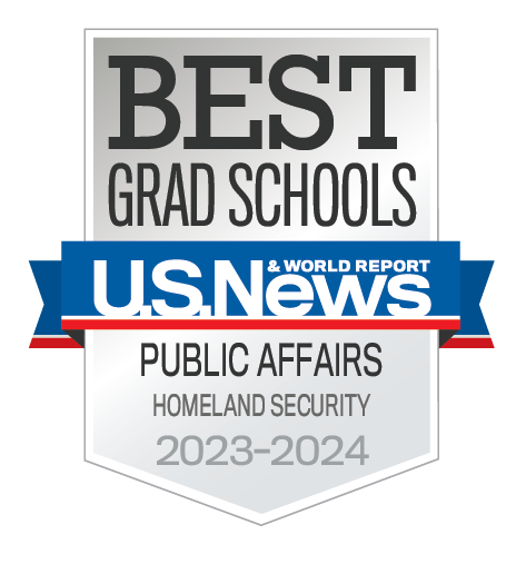 US News Best Grad Schools Badge - Public Affairs Homeland Security 2023-2024