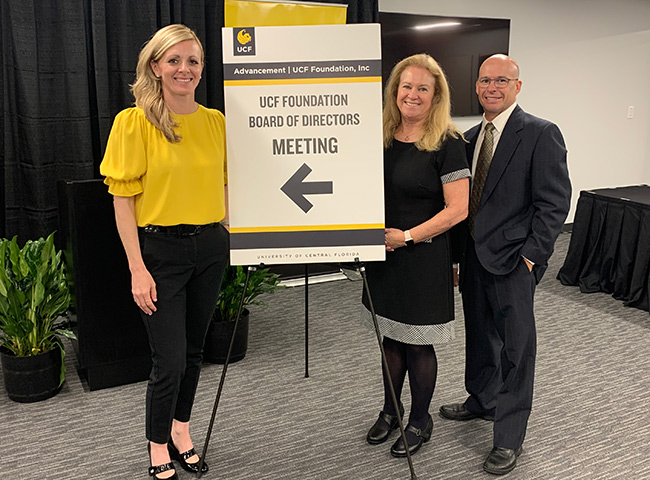 Dr. Matthew Marino, Dr. Jaime Best and Christine Parsons presented information to the UCF Foundation board about Inclusive Education Services.  