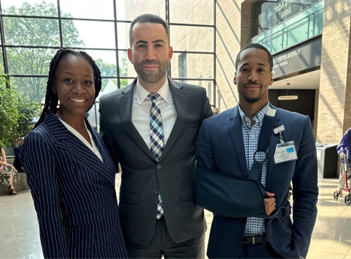 Ashley Pierre with her fellowship preceptor and co-fellow at Mount Sinai hospital. 