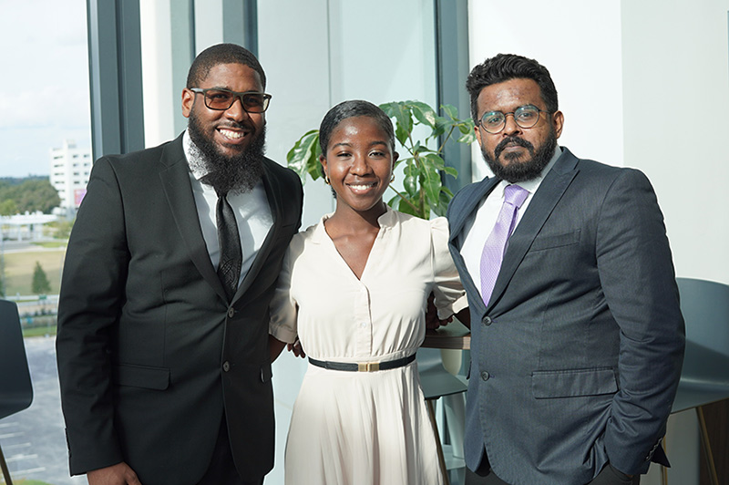 Master’s students Cristian Ruiz Veras, Melissa Jackson and Samuel Ali