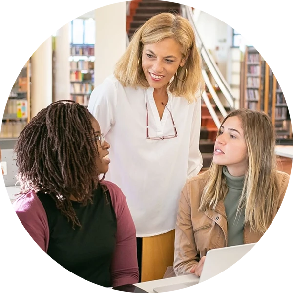 Three women collaborating
