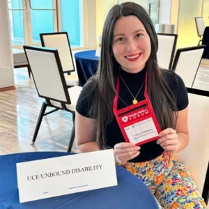 Alyssa Wilbanks representing Unbound Disability Claims at the Florida Venture Forum.