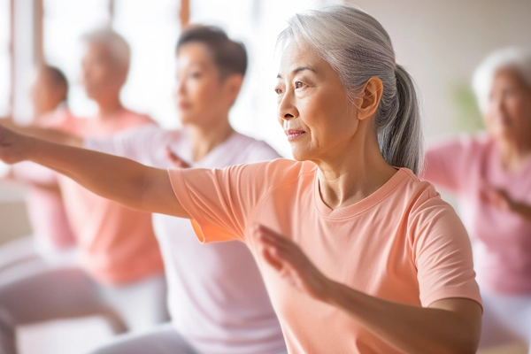 Group of seniors stretching/exercise