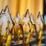 Group of Alumni Awards on table