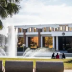 UCF Millican Hall with fountain in foreground