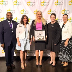 UCF’s School of Global Health Management and Informatics recently received the Golden Brick Award for its innovative partnership with Orlando Health.