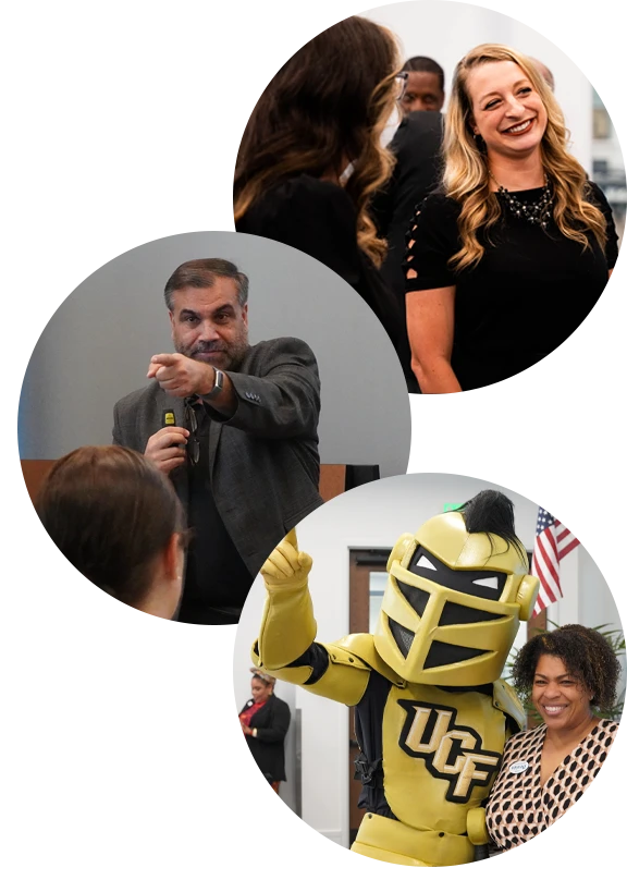 Collage of students involved in conference activities
