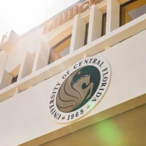 UCF seal on Building
