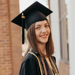 Madison Young in cap and gown